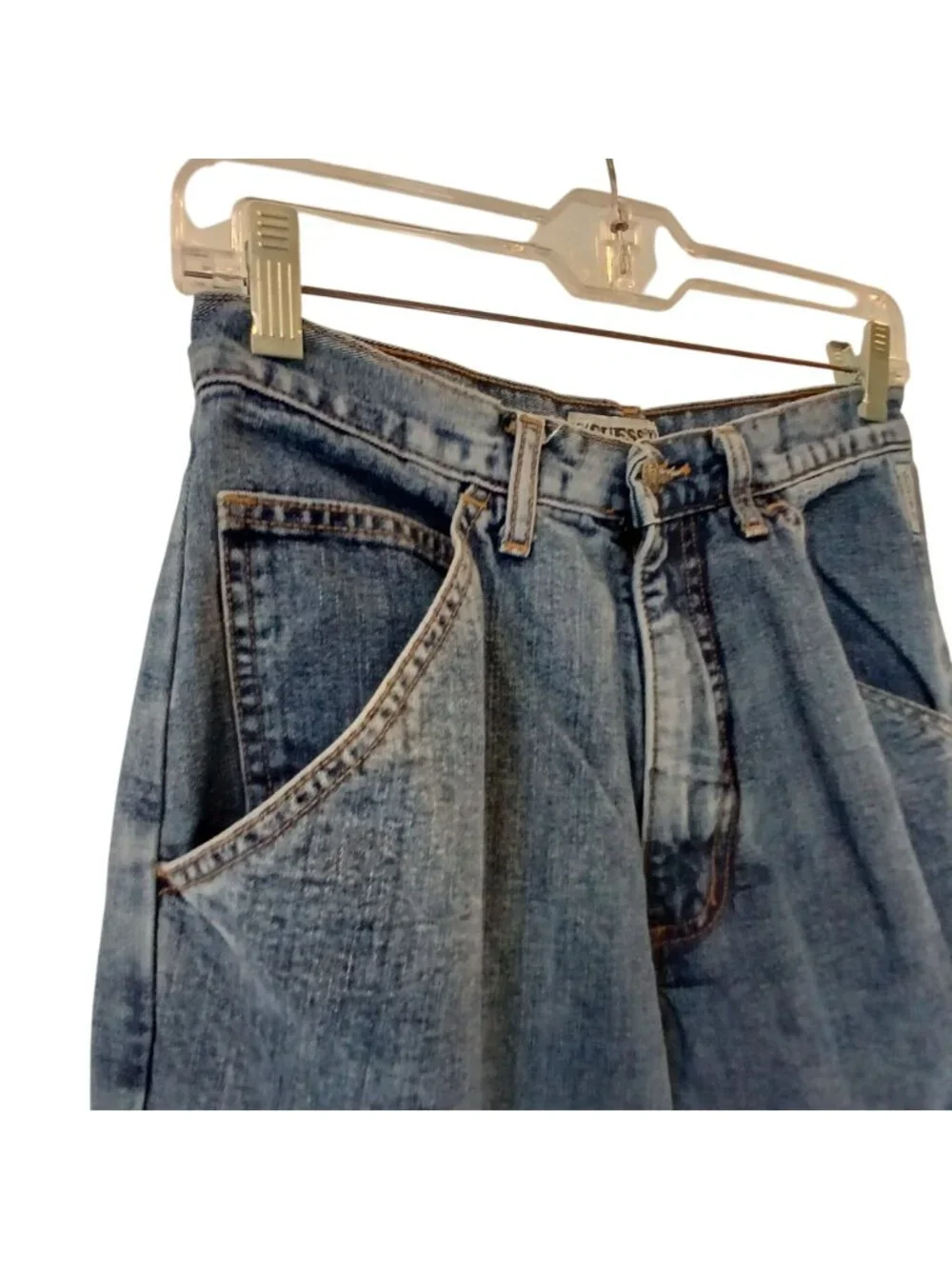 Guess Womens Denim Cargo Pants Size 29 Style 34815 100% Cotton Made USA #H-28 - Picture 10 of 14